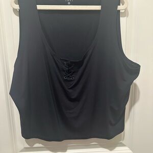 TAVI Ebony Crop Lace-Up Scoop Tank Top